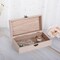 Unfinished wooden box, 8x4x2.3 inch storage box with hinge lid, small wooden box with rectangular souvenir and craft